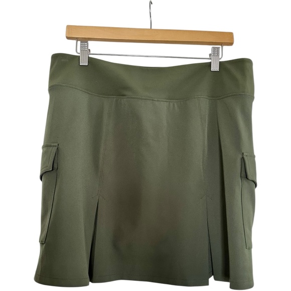 Athleta Endless High Rise Cargo Skort Aspen Olive Green Activewear Skirt Size 14 - Picture 5 of 11